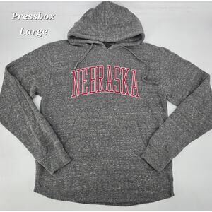 Pressbox Nebraska Hoodie – Heathered Gray (Size Large)